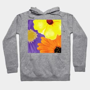 Spring Flowers in the Garden, Springtime Watercolor Flowers Hoodie